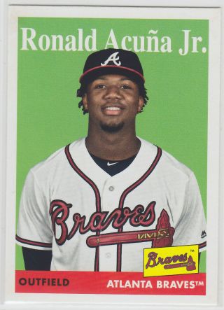 2019 Topps Archives Ronald Acuna Jr.  Ssp Base Image Photo Variation 1958 Topps
