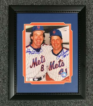 Tom Seaver & Gary Carter Dual Signed 8x10 Photo Framed 13x15 W Hologram Mets Hof