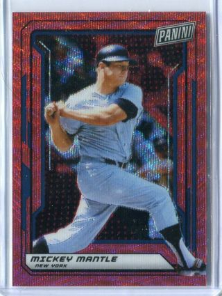 2019 Panini National Vip Party Mickey Mantle Red Prizm Refractor 49 5/25