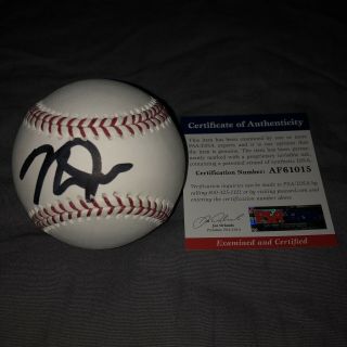 Mike Trout Signed Autographed Romlb Baseball Psa Dna Angels Goat