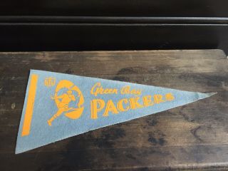 Vintage Small Green Bay Packers Pennant 1960s Felt