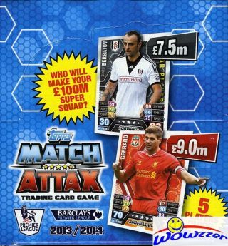 2013/2014 Topps Match Attax Premier League Soccer Box - 50 Factory Packs