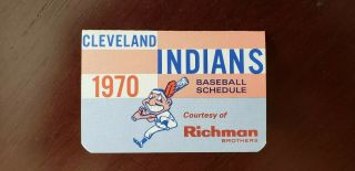 1970 Cleveland Indians Mlb Baseball Bi - Fold Pocket Schedule