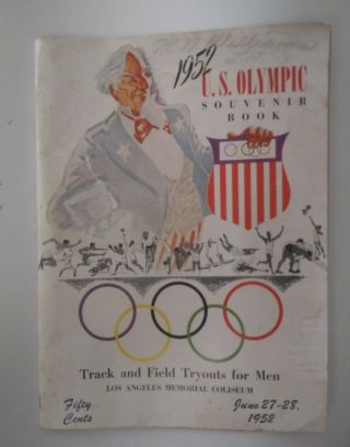 1952 Olympic Souvenir Book & Field Tryouts That Has Been Scored