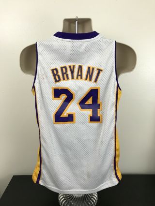 Adidas Los Angeles Lakers Kobe Bryant White 24 Jersey Youth Size L Large,  2 LA 2