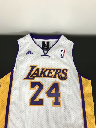 Adidas Los Angeles Lakers Kobe Bryant White 24 Jersey Youth Size L Large,  2 LA 3
