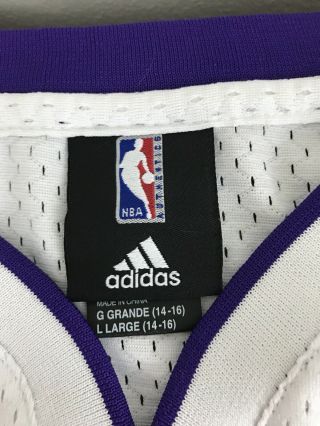 Adidas Los Angeles Lakers Kobe Bryant White 24 Jersey Youth Size L Large,  2 LA 4