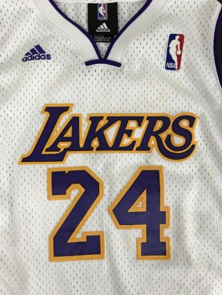Adidas Los Angeles Lakers Kobe Bryant White 24 Jersey Youth Size L Large,  2 LA 5