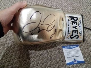 Floyd Mayweather Jr.  Autographed Gold Cleto Reyes Boxing Glove - Beckett 3