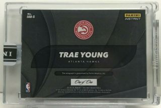 Trae Young 2018 - 19 Panini Instant BLACK Patch RC Red Ink Autograph Auto ' d 1/1 2