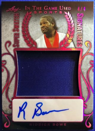 Riddick Bowe 2019 Leaf Itg Game Patch Auto 4/4 1/1 Fight Worn Jumbo Swatch
