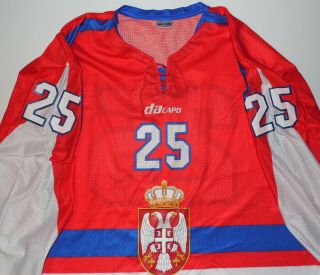 Serbia Ice Hockey Jersey Shirt Trikot Match Game Worn IIHF NHL 3