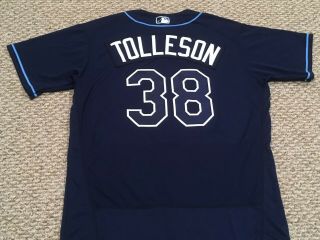 Shawn Tolleson Size 48 38 2017 Tampa Bay Rays Game Jersey Issued Alt Navy Blue