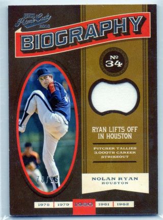 Nolan Ryan 2016 Prime Cuts Biography Materials 78/99