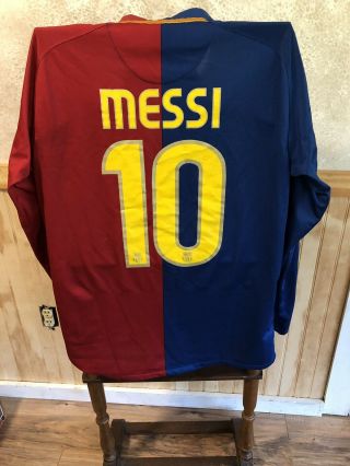 Nike Fit 2008/09 Fc Barcelona 10 Messi Long Sleeve Jersey Size Medium