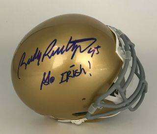 Rudy Ruettiger Signed Notre Dame Mini Helmet Beckett Bas Witnessed Sticker Only