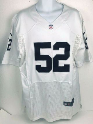 Nike Khalil Mack 52 Oakland Raiders White Nfl Jersey Men Size 48/l