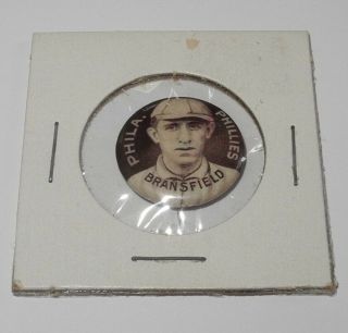 1910 - 12 Sweet Caporal Baseball Pin Button Kitty Bransfield Philadelphia Phillies