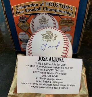 Jose Altuve Houston Astros Autographed Signed World Series Baseball Tristar