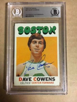 Dave Cowens Celtics Signed 1971 - 72 Topps Rookie Card Beckett Authenticated