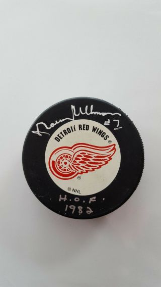 Norm Ullman Autographed Detroit Red Wings Puck
