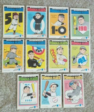 RARE 1972 FLEER FAMOUS FEATS CY YOUNG TRIS SPEAKER WALTER JOHNSON CHRISTY HACK 2