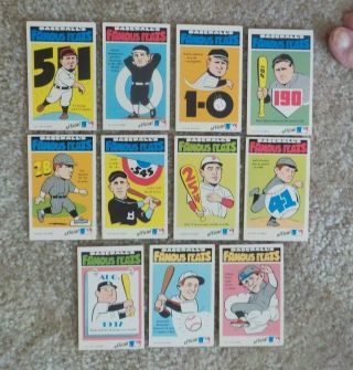 RARE 1972 FLEER FAMOUS FEATS CY YOUNG TRIS SPEAKER WALTER JOHNSON CHRISTY HACK 4