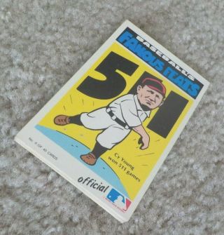 RARE 1972 FLEER FAMOUS FEATS CY YOUNG TRIS SPEAKER WALTER JOHNSON CHRISTY HACK 5