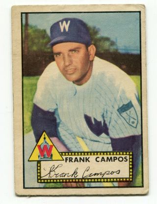 1952 Topps Baseball - 307 Frank Campos (washington Senators)