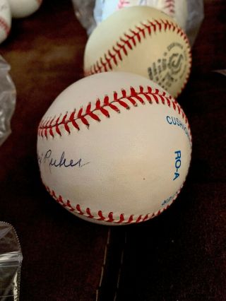 Frank Tubby Reiber Died 2002 Former Signed Autographed Baseball Detroit Tigers 4