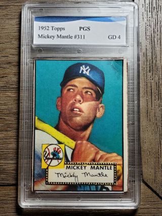 1952 Topps Mickey Mantle Rookie Card 311 York Yankees Baseball Card