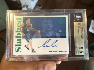 2019 Encased Luka Doncic Slabbed Signatures Auto Sp Green 3/5 Bgs 9.  5