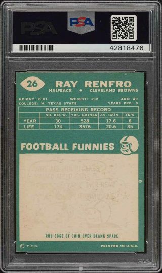 1960 Topps Football Ray Renfro 26 PSA 9 (PWCC) 2