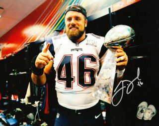 James Develin Autograph Signed 8x10 Photo England Patriots Bowl Trophy