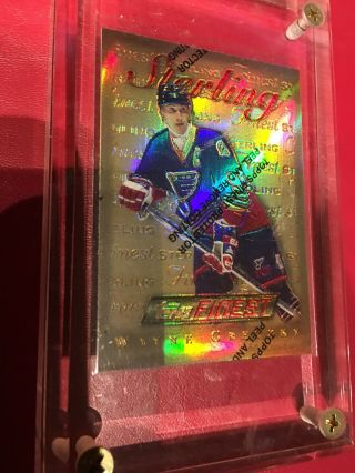 Rare 1995 - 96 Topps Finest Wayne Gretzky Rare Gold 180 Flawless Card.