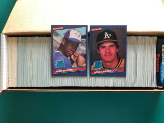 1986 Donruss Baseball Complete 660 Card Set W/ Hank Aaron Puzzle Canseco Rookie