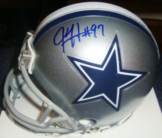 Dallas Cowboys Autograph Mini Helmet Signed By Jason Hatcher & Stephen Bowen