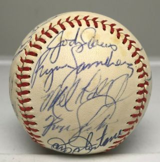 1982 Chicago Cubs Team 27x Signed Baseball Ryne Sandberg Rookie Year Jsa Loa Hof