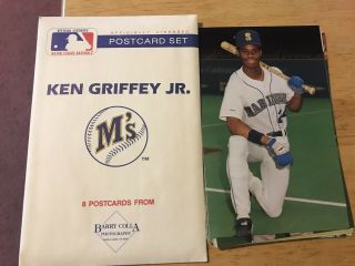 Ken Griffey Jr Seattle Mariners 1991 Barry Colla 8 Pc Postcard Set W/envelope
