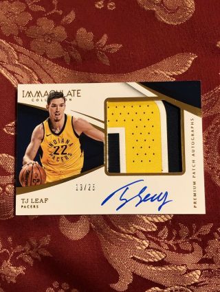 2017 - 18 Immaculate T.  J.  Leaf Jumbo Patch Autograph Rc/25
