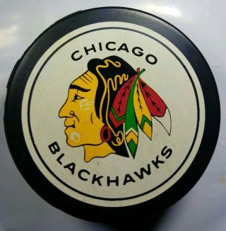 Chicago Blackhawks Vintage Viceroy Mfg.  Made In Canada Hockey Puck Nhl Old Slug