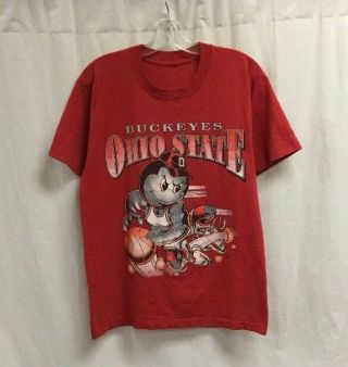 Vintage Ohio State Buckeyes Short Sleeve Tee Shirt Red