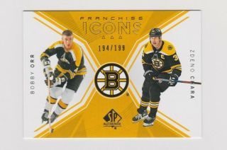 18 - 19 Ud Sp Authentic Franchise Icons Sp /199 120 Bobby Orr & Zdeno Chara