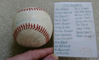1964 Ny Yankees Team Signed Baseball Mickey Mantle Roger Maris Autographs