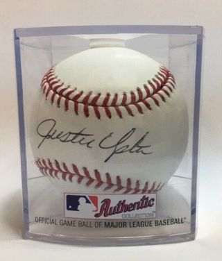 Justin Upton Autographed Rawlings Official Major League Baseball With Case