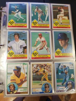 1983 Topps Baseball Near Complete Set.  Missing 14 Cards.  In Binder.  Ex - Nrmt.