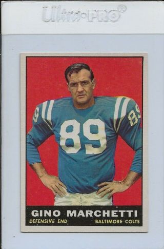 1961 Topps Football 7 Gino Marchetti Baltimore Colts Nm Solid Card