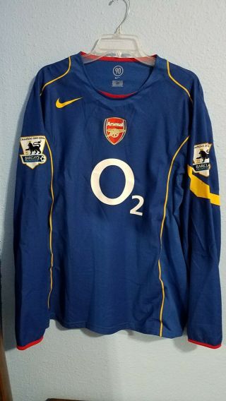 Arsenal Player Issue Away Long Sleeve Nike Jersey 2004 05 Epl Champions Patch