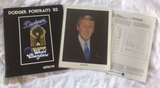 Volpe 1982 Los Angeles Dodger Portrait Prints Union Oil 76 Set Of 26 World Champ