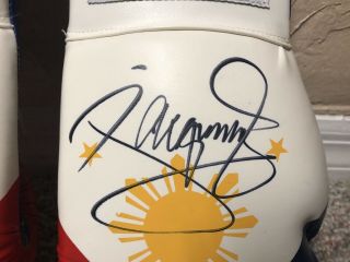 MANNY PACQUIAO SIGNED AUTO PAIR CLETO REYES BOXING GLOVES PSA Mayweather PROOF 3